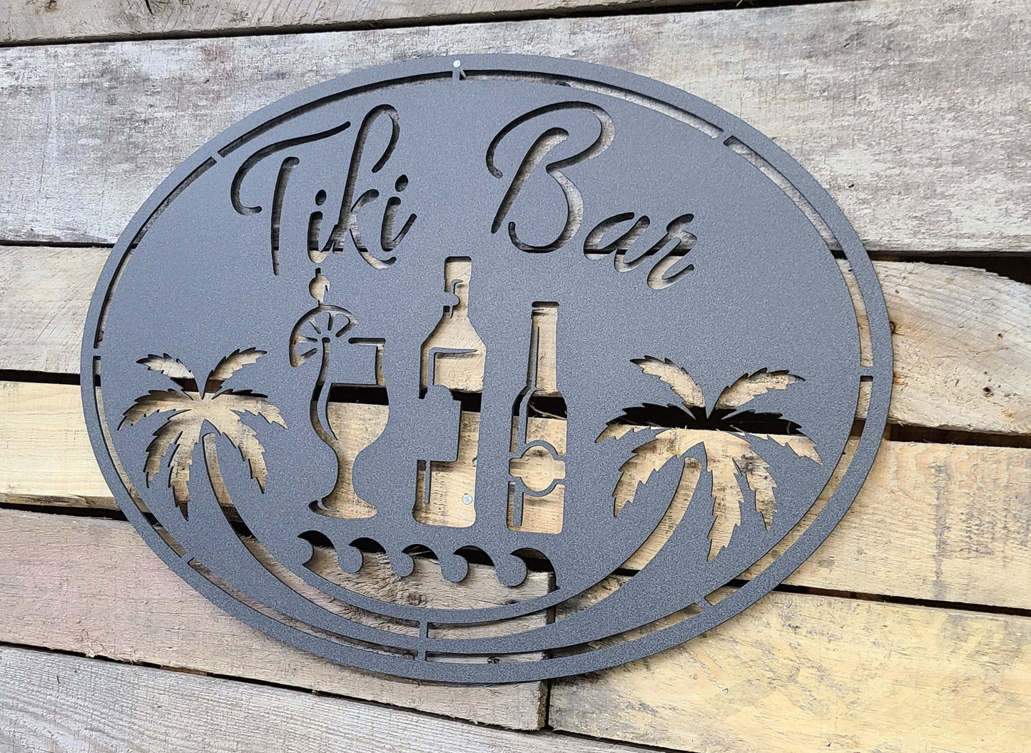 Tiki Bar Outdoor Poolside Metal Sign