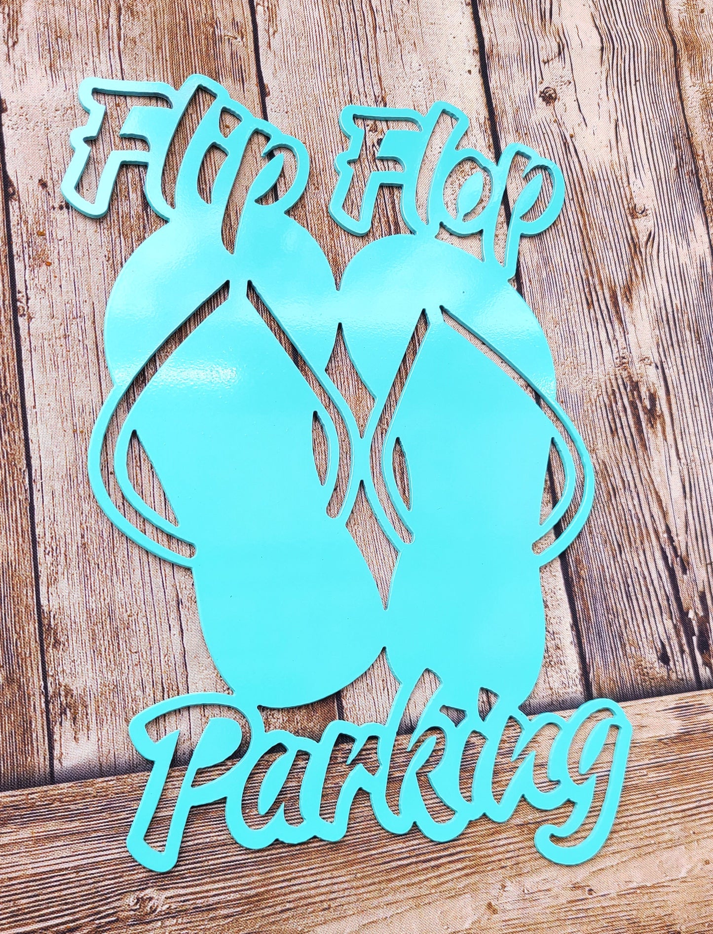 flip flop parking metal sign