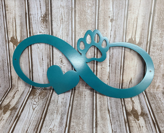 Infinity with paw print and heart