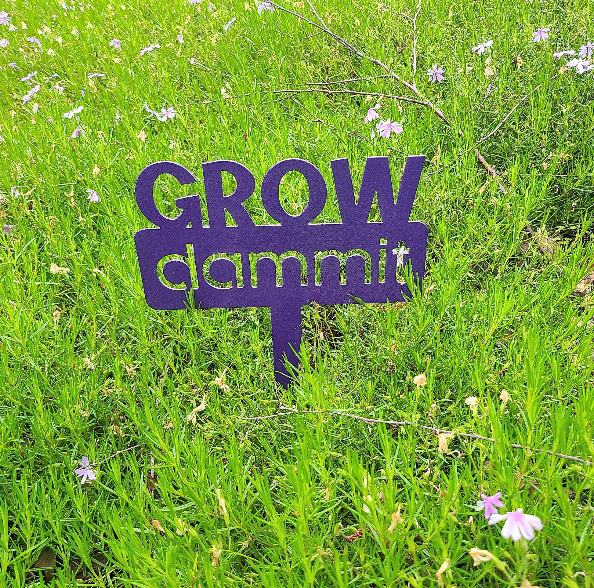 grow dammit metal garden stake