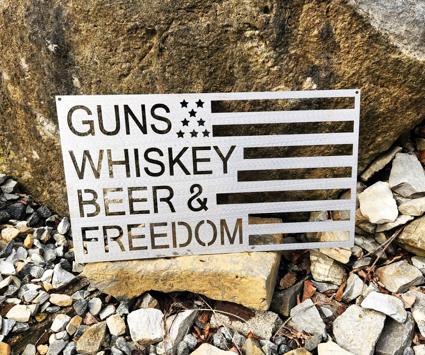 Guns Whisky Beer Freedom Flag
