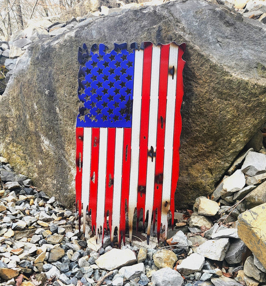 Tattered American Flag-Vertical