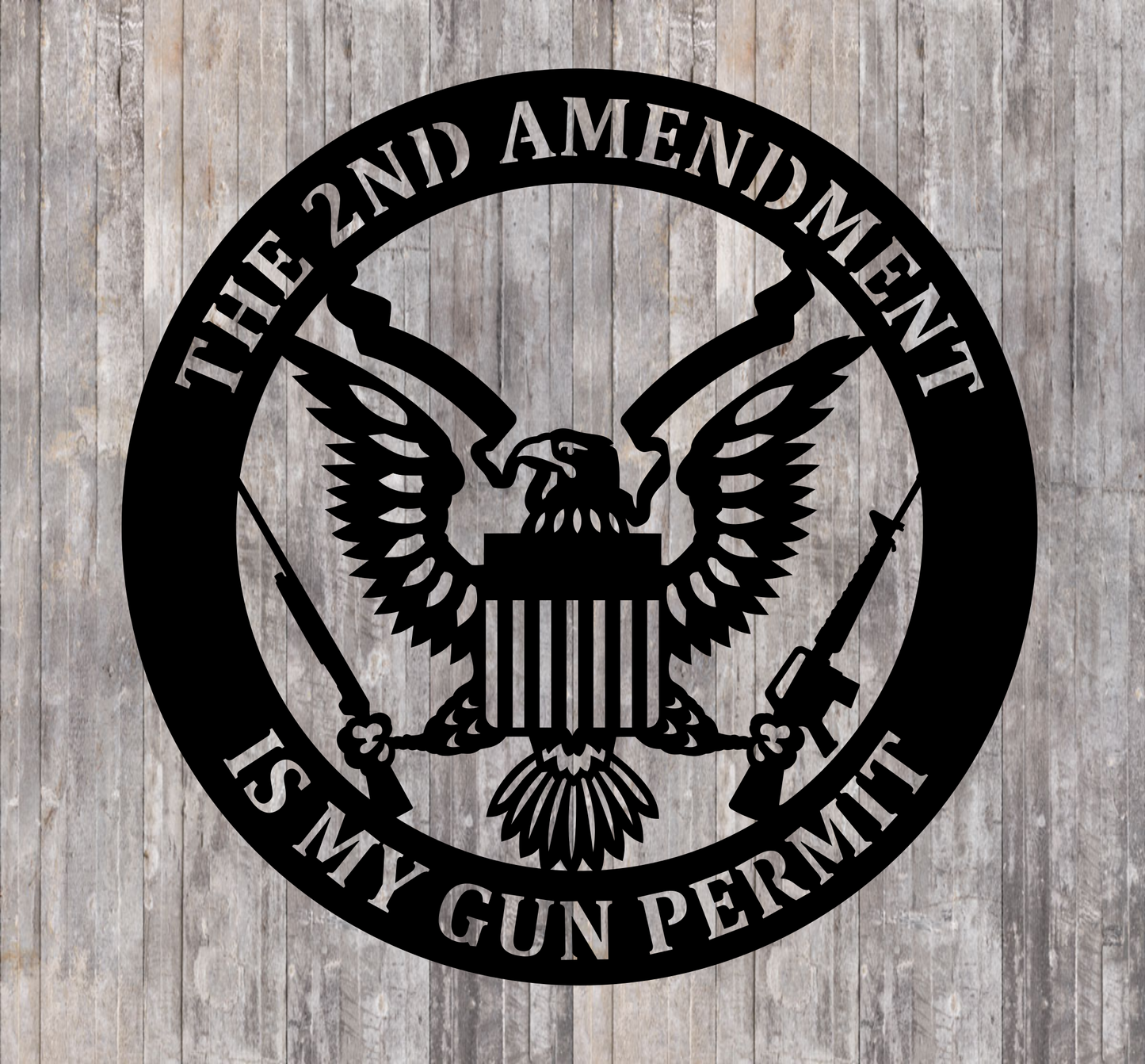 The 2nd Amendment is my gun permit round metal sign