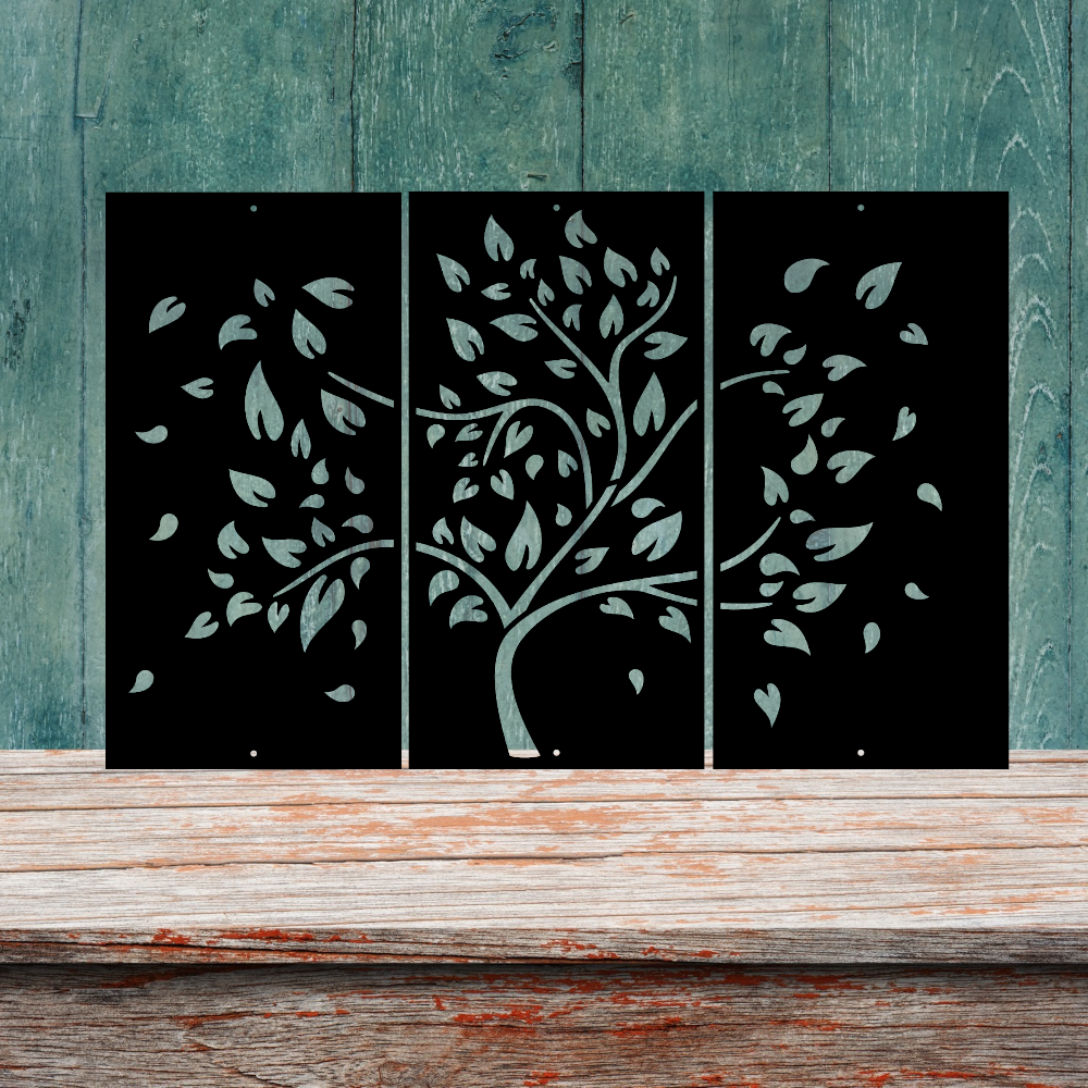 Set of 3 tree panels for wall art