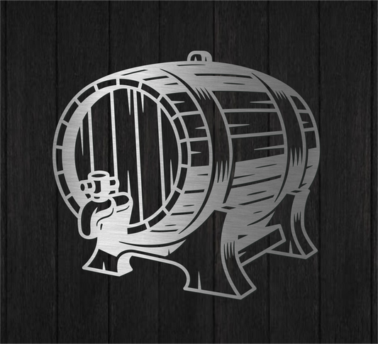 beer barrel metal sign