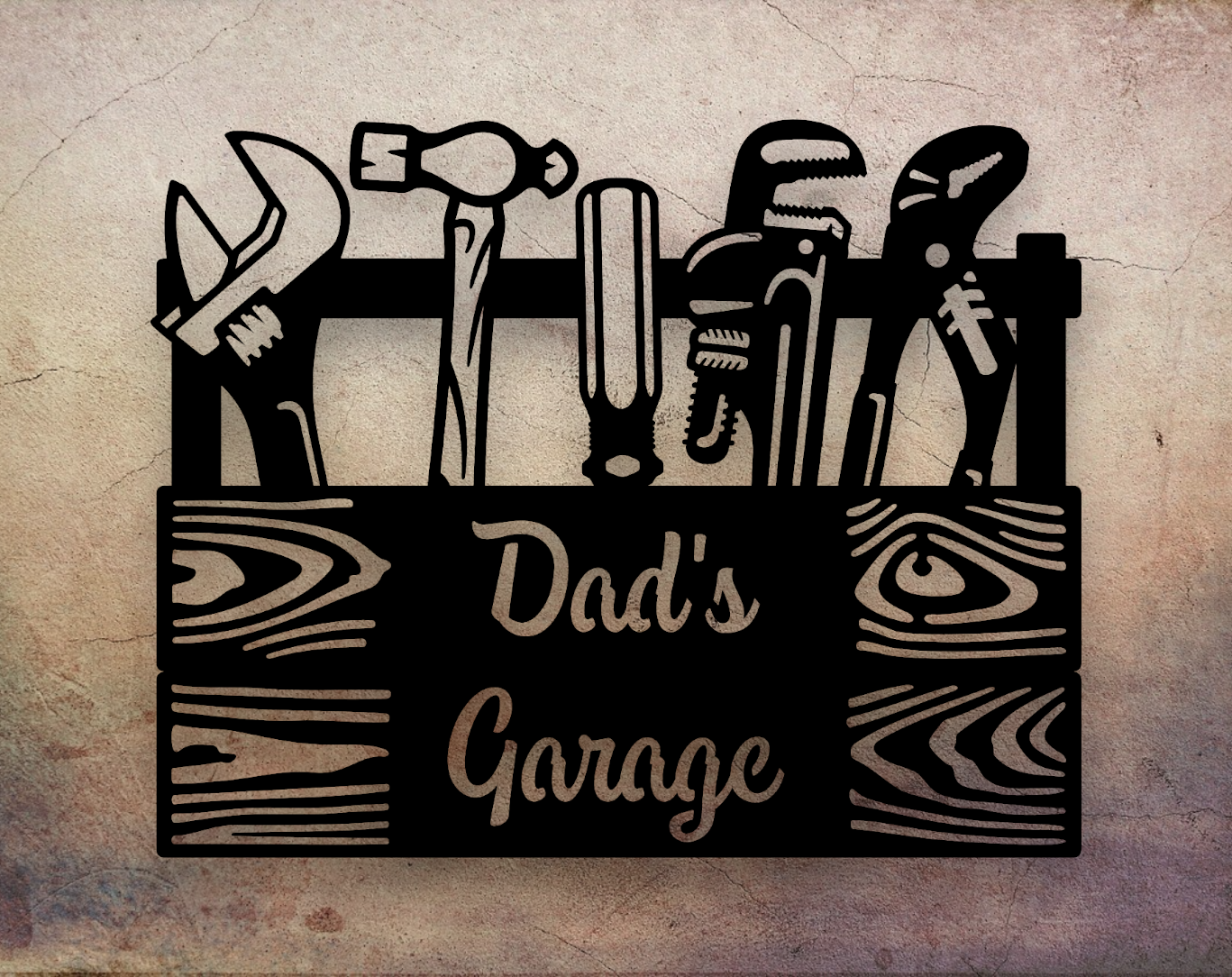 Dad's garage toolbox metal sign