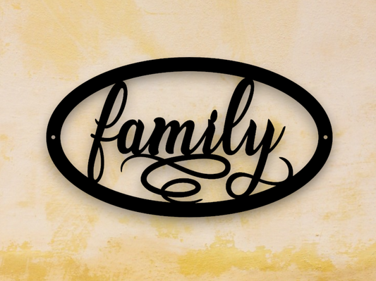 family oval home sign