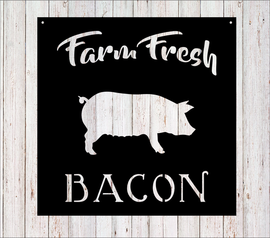 Farm Fresh Bacon, Pig Farmhouse Sign