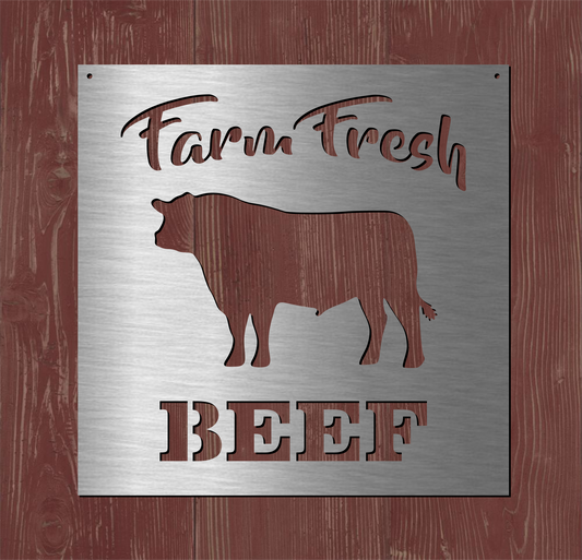 Farm Fresh Beef, Cow Farmhouse Sign