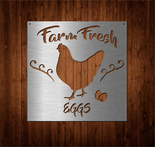 Farm Fresh Eggs, Chicken Farmhouse Sign