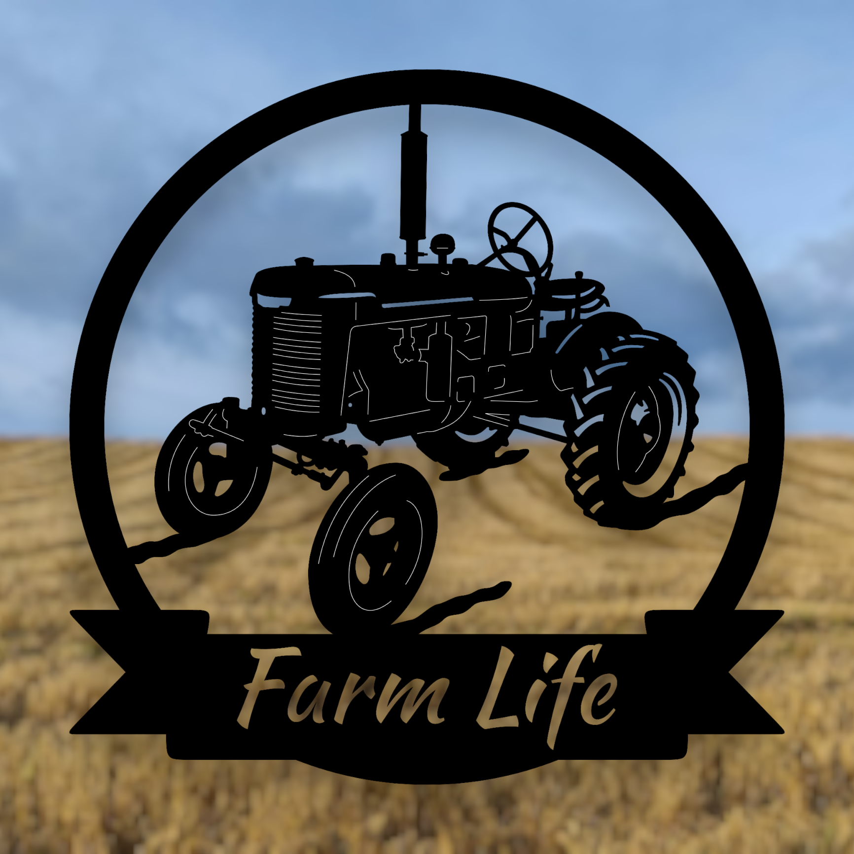Farm life tractor metal sign