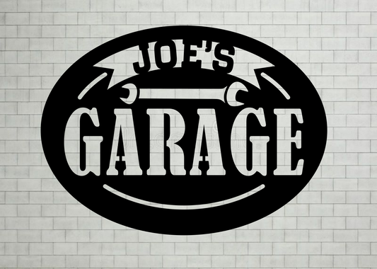 Garage Oval Personalize Metal Sign