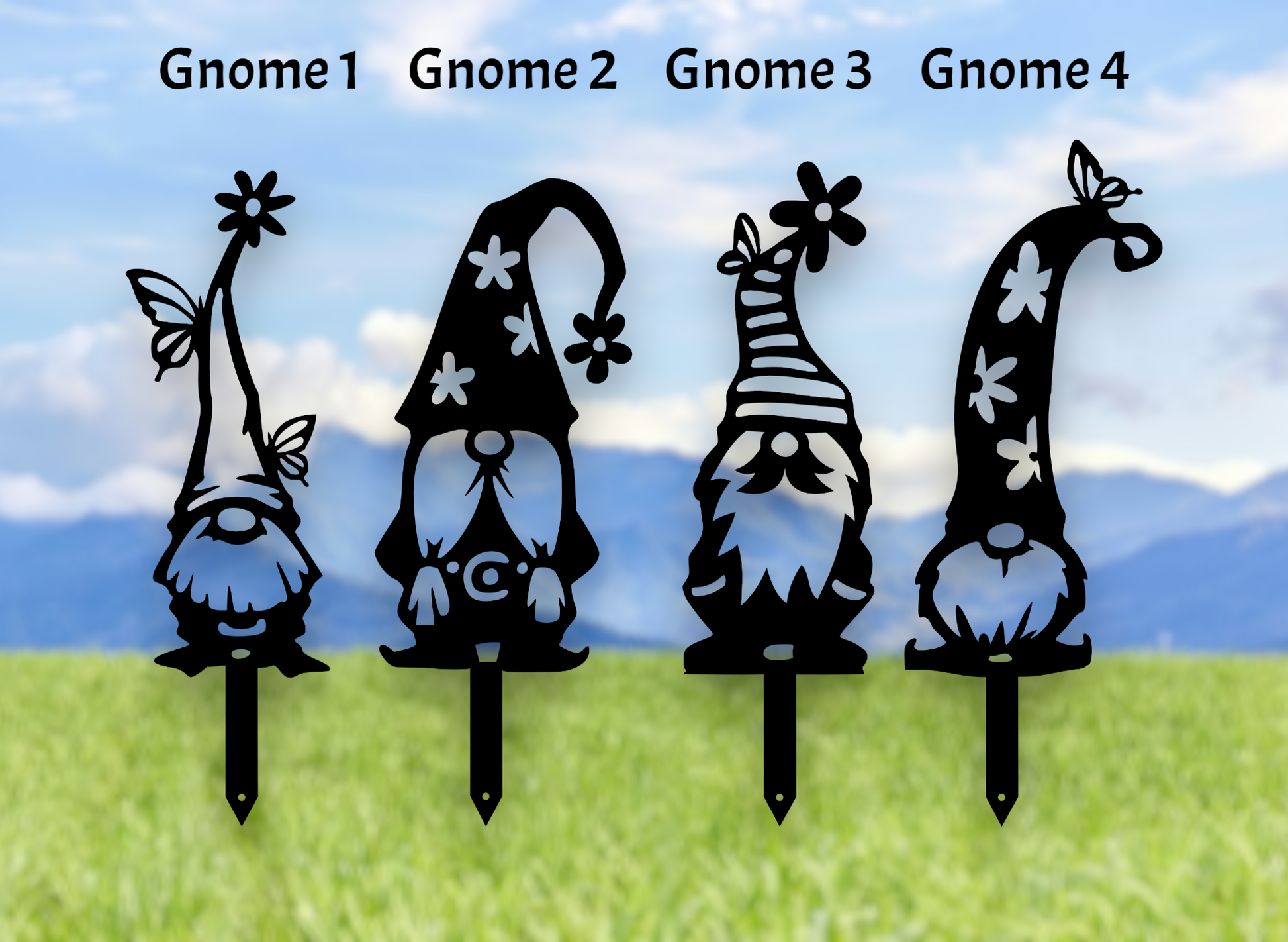 gnome yard stakes garden décor