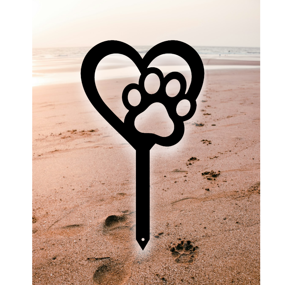 Paw Heart Stake