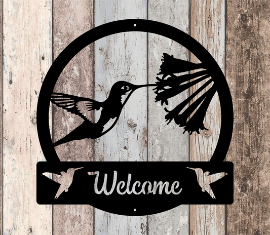 Hummingbird Welcome sign