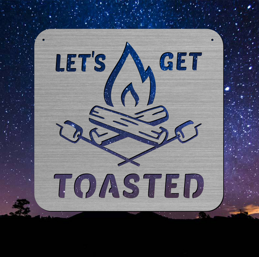 Let's get toasted smores camping rv sign