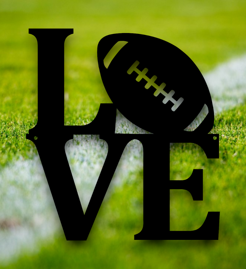 love football metal sign