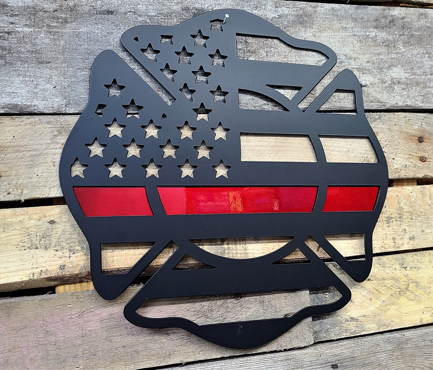 Maltese Cross American Flag Thin Red Line