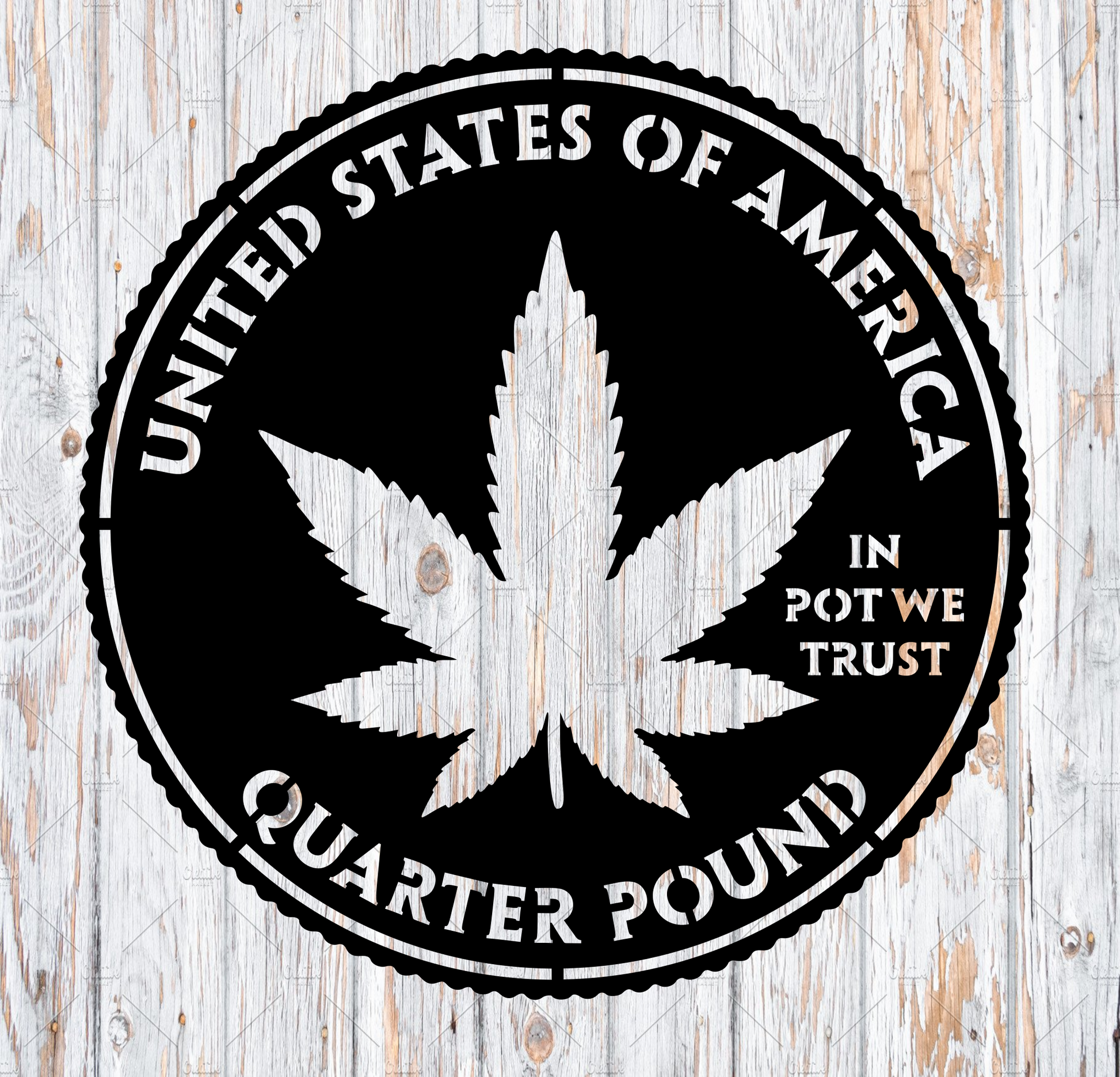 Weed, marijuana Quarter Pound metal sign