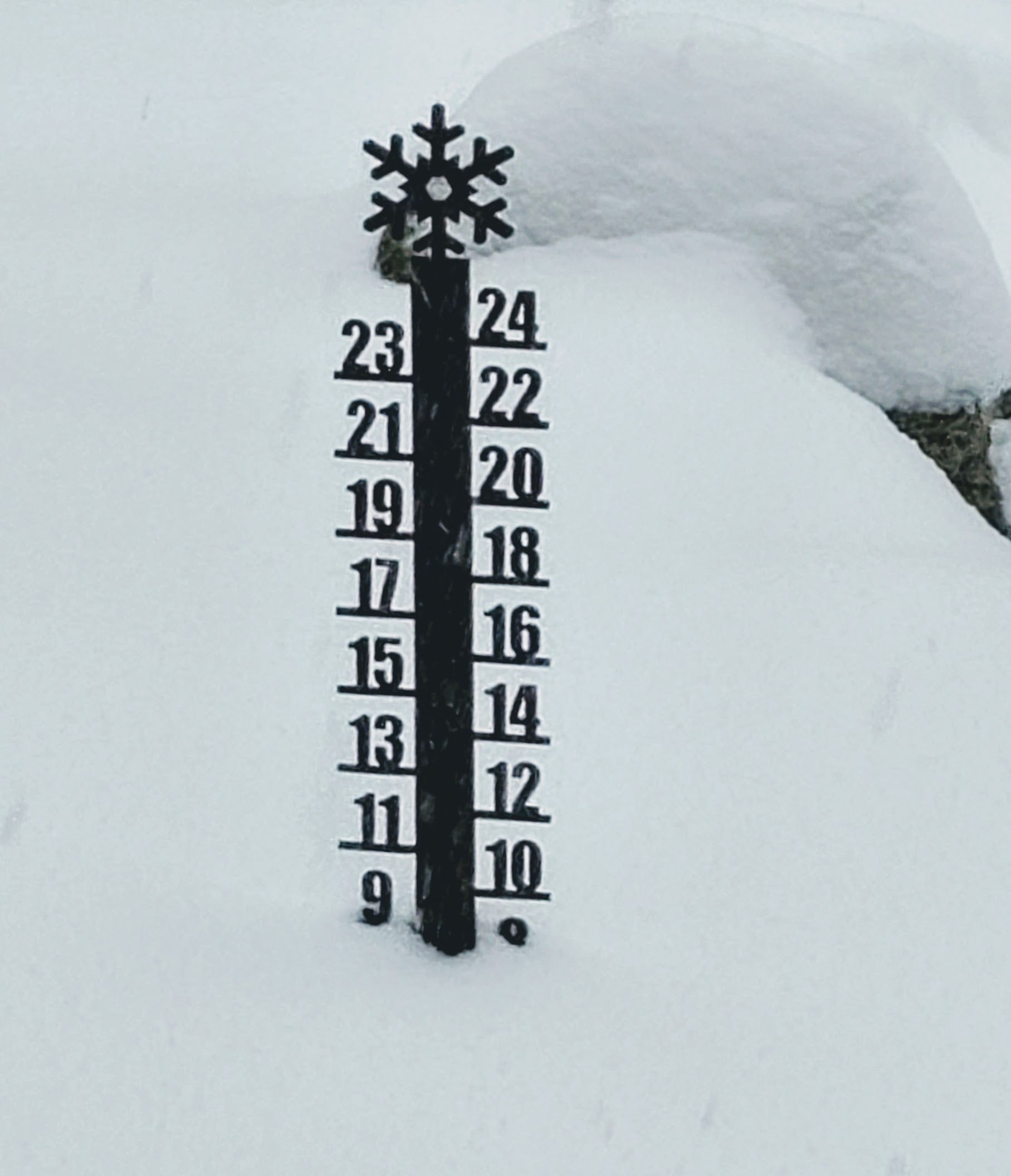 snow ruler, snow gauge, snow measuring stick