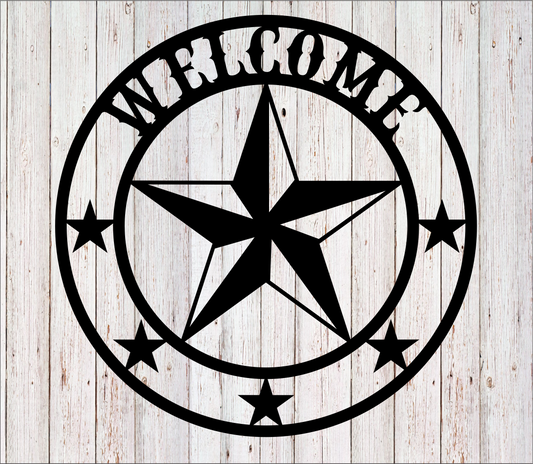 welcome star home décor sign