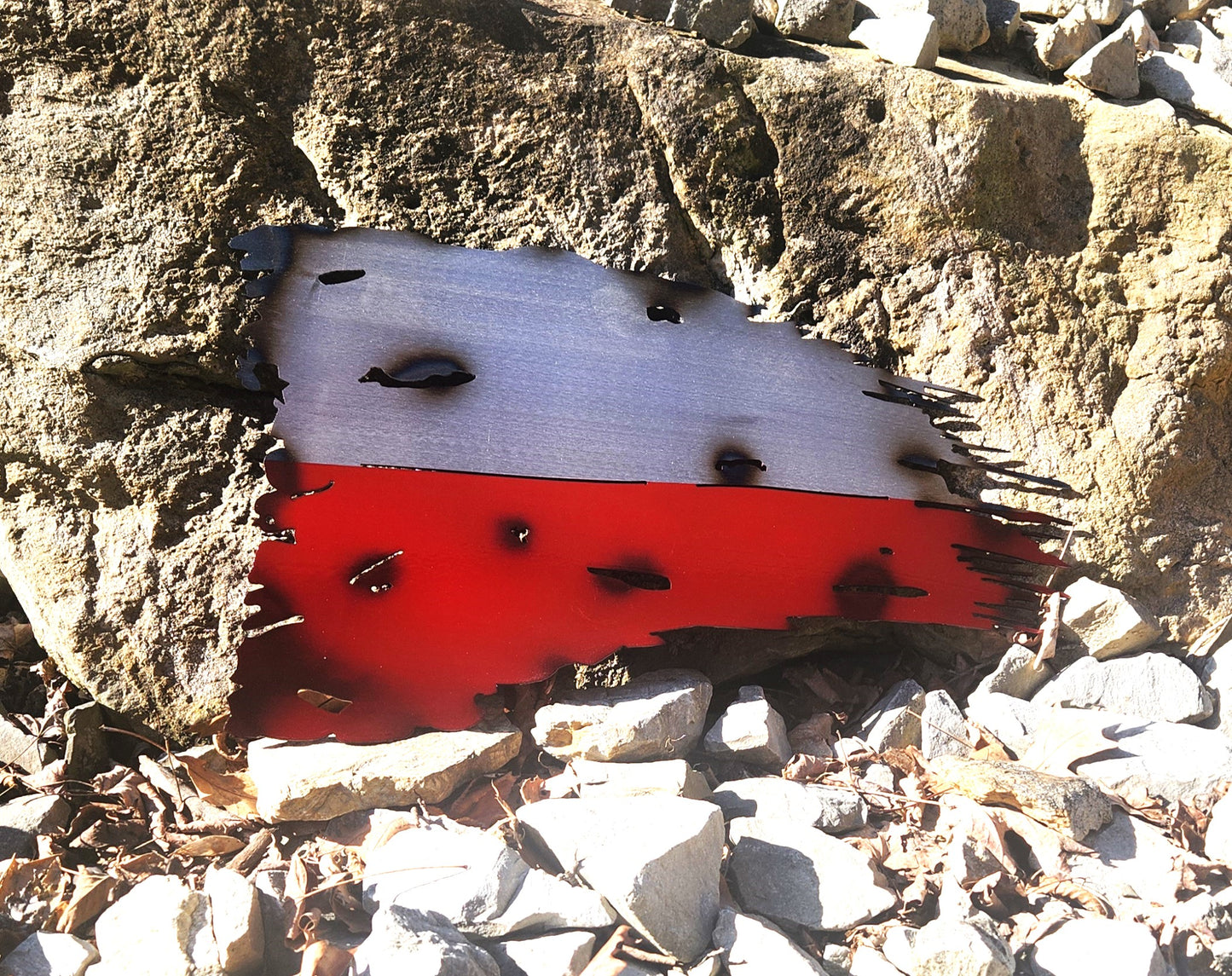 Tattered, Battle Worn, Distressed Flag of Poland/Polish Flag