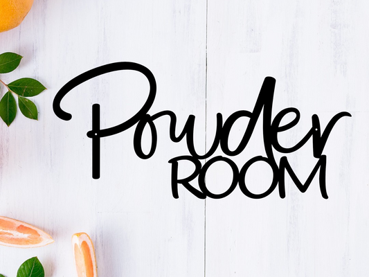 Powder Room Metal Decorative Sign