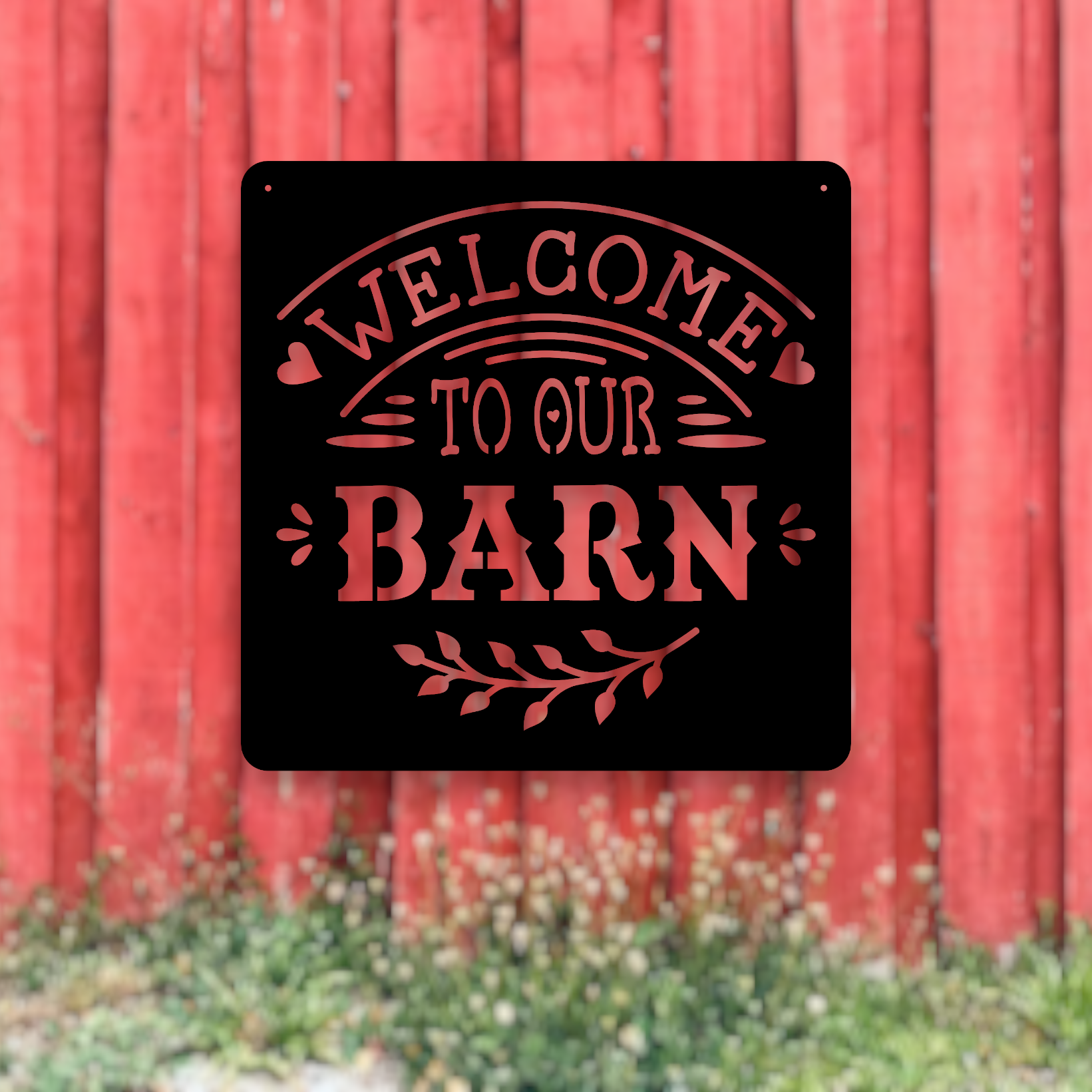 welcome to our barn farmhouse sign